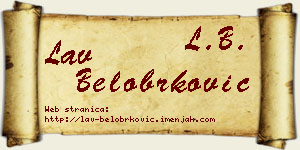 Lav Belobrković vizit kartica